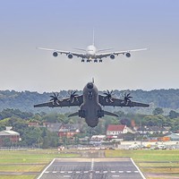 Buy canvas prints of  Airbus Frenzy - Farnborough 2014 by Colin Williams Photography