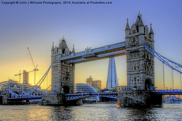  The Sun Goes Down, Tower Bridge Picture Board by Colin Williams Photography