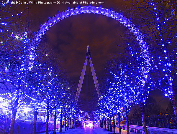  Christmas At The London Eye Picture Board by Colin Williams Photography
