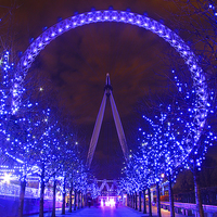 Buy canvas prints of  Christmas At The London Eye by Colin Williams Photography