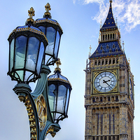 Buy canvas prints of  Big Ben And Lamp 2 by Colin Williams Photography