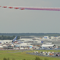 Buy canvas prints of  The Red Arrows At Farnborough 2014 by Colin Williams Photography
