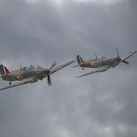 Buy canvas prints of   Hurricane And Spitfire 2 by Colin Williams Photography