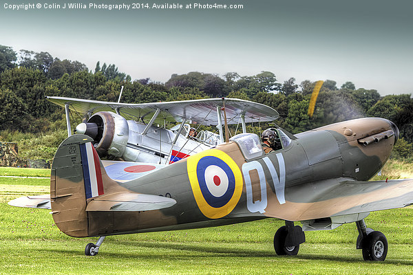  Spitfire and Gladiator Shorham 2014 Picture Board by Colin Williams Photography