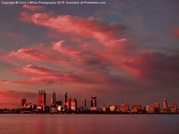  Sunset Over Perth Western Australia Picture Board by Colin Williams Photography