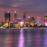 Buy canvas prints of  Perth WA  at Night by Colin Williams Photography