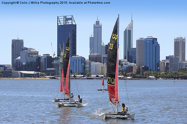  The City Of Perth WA Skyline Picture Board by Colin Williams Photography