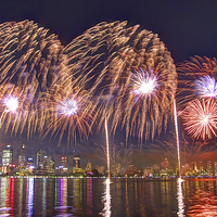 Buy canvas prints of  Perth WA Skyworks Australia day 2015 - 3 by Colin Williams Photography