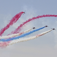 Buy canvas prints of   Red Arrows Rollbacks by Colin Williams Photography