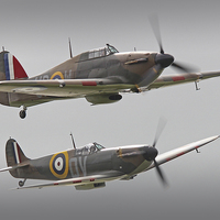 Buy canvas prints of   Hurricane And Spitfire Battle Of Britain  by Colin Williams Photography