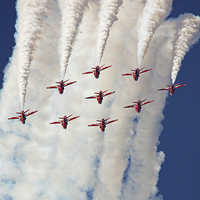 Buy canvas prints of  Coming Down - The Red Arrows by Colin Williams Photography