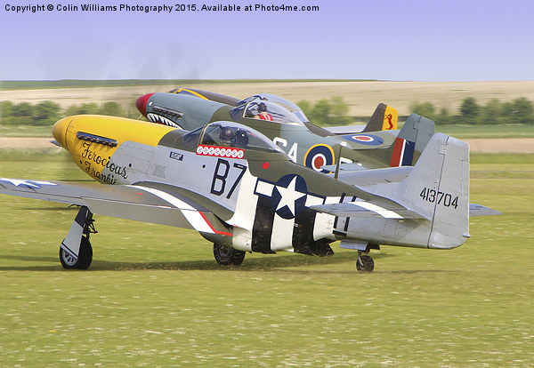 Mustang Scramble - Duxford Picture Board by Colin Williams Photography