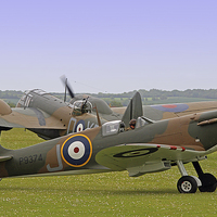 Buy canvas prints of  Spitfire And Blenheim Duxford  2015 - 3 by Colin Williams Photography