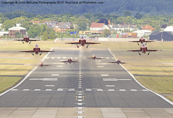 Red Arrows Take Off Farnborough 2015  Picture Board by Colin Williams Photography