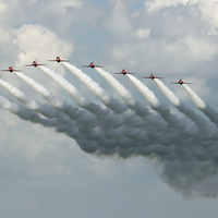 Buy canvas prints of  Big Battle - The Red Arrows Farnborough 2015 by Colin Williams Photography