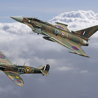Buy canvas prints of  Spitfire and Typhoon Battle of Britain 3 by Colin Williams Photography