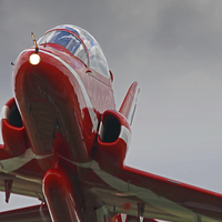 Buy canvas prints of Red 10 Departs From Farnborough  by Colin Williams Photography