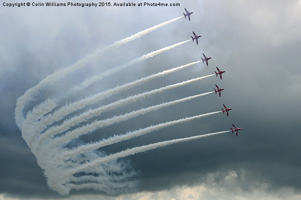  The Red Arrows Against A Cloudy Sky Picture Board by Colin Williams Photography