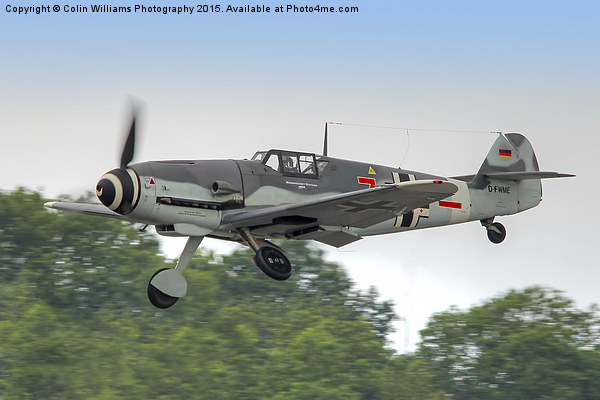  Messerschmitt bf 109g Red 7 Takes off Picture Board by Colin Williams Photography