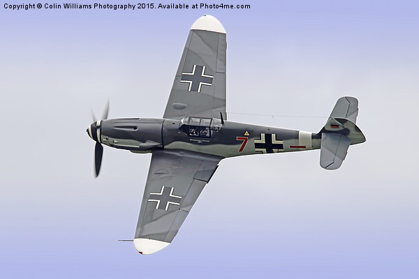   Messerschmitt bf 109g Red 7 Topside Pass Picture Board by Colin Williams Photography