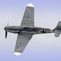 Buy canvas prints of   Messerschmitt bf 109g Red 7 Topside Pass by Colin Williams Photography
