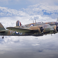 Buy canvas prints of  Spitfire And Blenheim Duxford  2015 - 4 by Colin Williams Photography