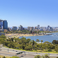 Buy canvas prints of   The City Of Perth WA Panorama by Colin Williams Photography