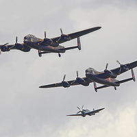 Buy canvas prints of  The Two Lancasters  and Spitfire by Colin Williams Photography