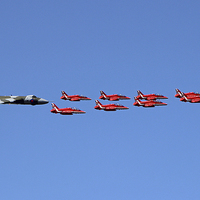 Buy canvas prints of   Final Vulcan flight with the red arrows 2 by Colin Williams Photography