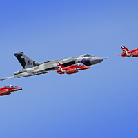 Buy canvas prints of  Final Vulcan flight with the red arrows 11 by Colin Williams Photography
