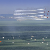 Buy canvas prints of  Red Arrows Eastbourne 1 by Colin Williams Photography