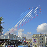 Buy canvas prints of   Red Arrows Eastbourne 2 by Colin Williams Photography