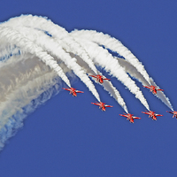 Buy canvas prints of   The Red Arrows RIAT 2015 16 by Colin Williams Photography