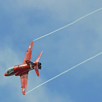 Buy canvas prints of  A Red Arrow breaks to Land at Farnborough 2015  by Colin Williams Photography