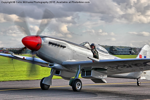  SPITFIRE FRXVIIIE SM845 Duxford Picture Board by Colin Williams Photography