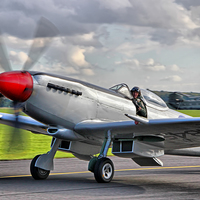 Buy canvas prints of  SPITFIRE FRXVIIIE SM845 Duxford by Colin Williams Photography