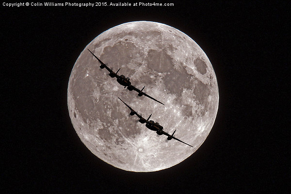  The Two Lancasters - Bombers Moon Picture Board by Colin Williams Photography