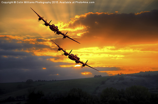  The Two Lancasters at Sunset 1 Picture Board by Colin Williams Photography