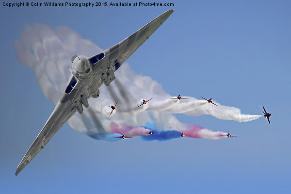  Vulcan And The Red Arrows Picture Board by Colin Williams Photography