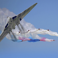 Buy canvas prints of  Vulcan And The Red Arrows by Colin Williams Photography