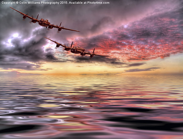  Out Of The Sunset - The 2 Lancasters 3 Picture Board by Colin Williams Photography
