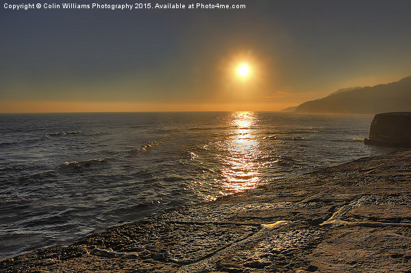  Sunset From the Cobb Lyme Regis Picture Board by Colin Williams Photography