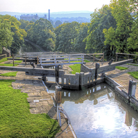 Buy canvas prints of  Bingley Five Rise Locks Yorkshire 1 by Colin Williams Photography