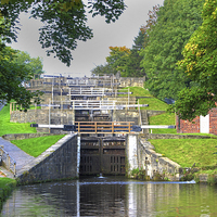 Buy canvas prints of  Bingley Five Rise Locks Yorkshire 2 by Colin Williams Photography