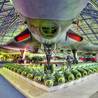 Buy canvas prints of  Vulcan and Bombs - R.A.F. Museum Hendon 2 by Colin Williams Photography