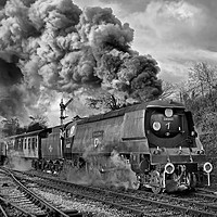 Buy canvas prints of  West Country Class Wadebridge Departs BW by Colin Williams Photography