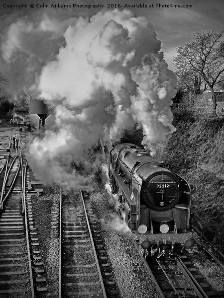 The Train Departing 3 BW Picture Board by Colin Williams Photography