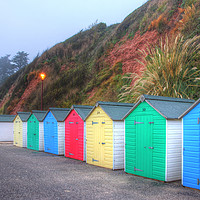 Buy canvas prints of Beach huts in the Mist by Colin Williams Photography