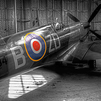 Buy canvas prints of  Spitfire MH434 Hangar Duxford 1 by Colin Williams Photography