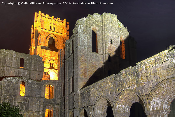 Fountains Abbey Yorkshire Floodlit - 4 Picture Board by Colin Williams Photography